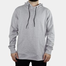 Buzo Perchado Con Capota Gris Claro