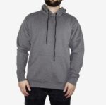 Buzo Perchado Con Capota Gris Oscuro