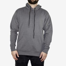 Buzo Perchado Con Capota Gris Oscuro