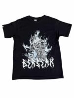 Camiseta Berserk Guts Ira en Blanco y Negro