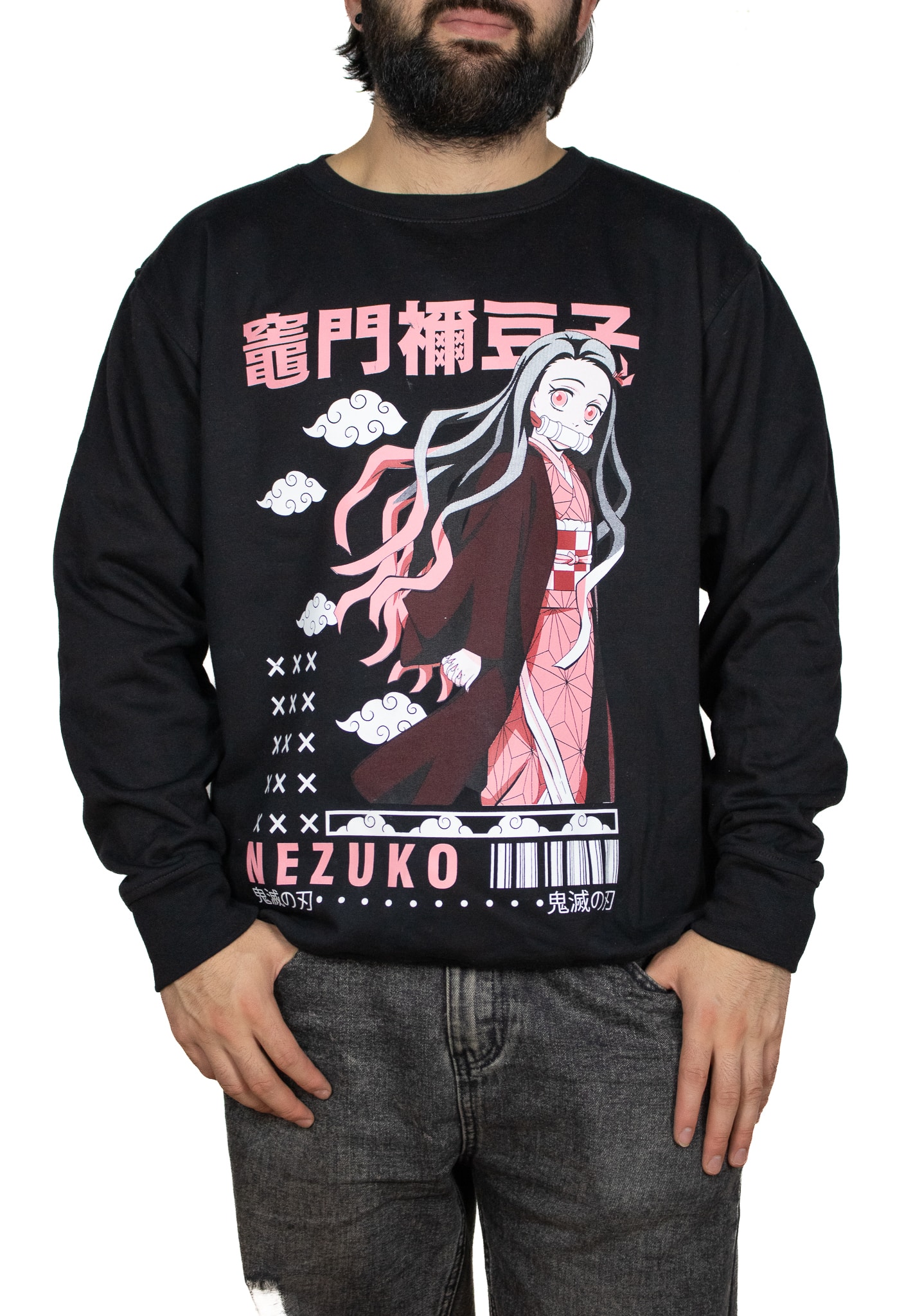 IMG_7115 Buzo Perchado Estampado Nezuko Nubes - Imagen 1