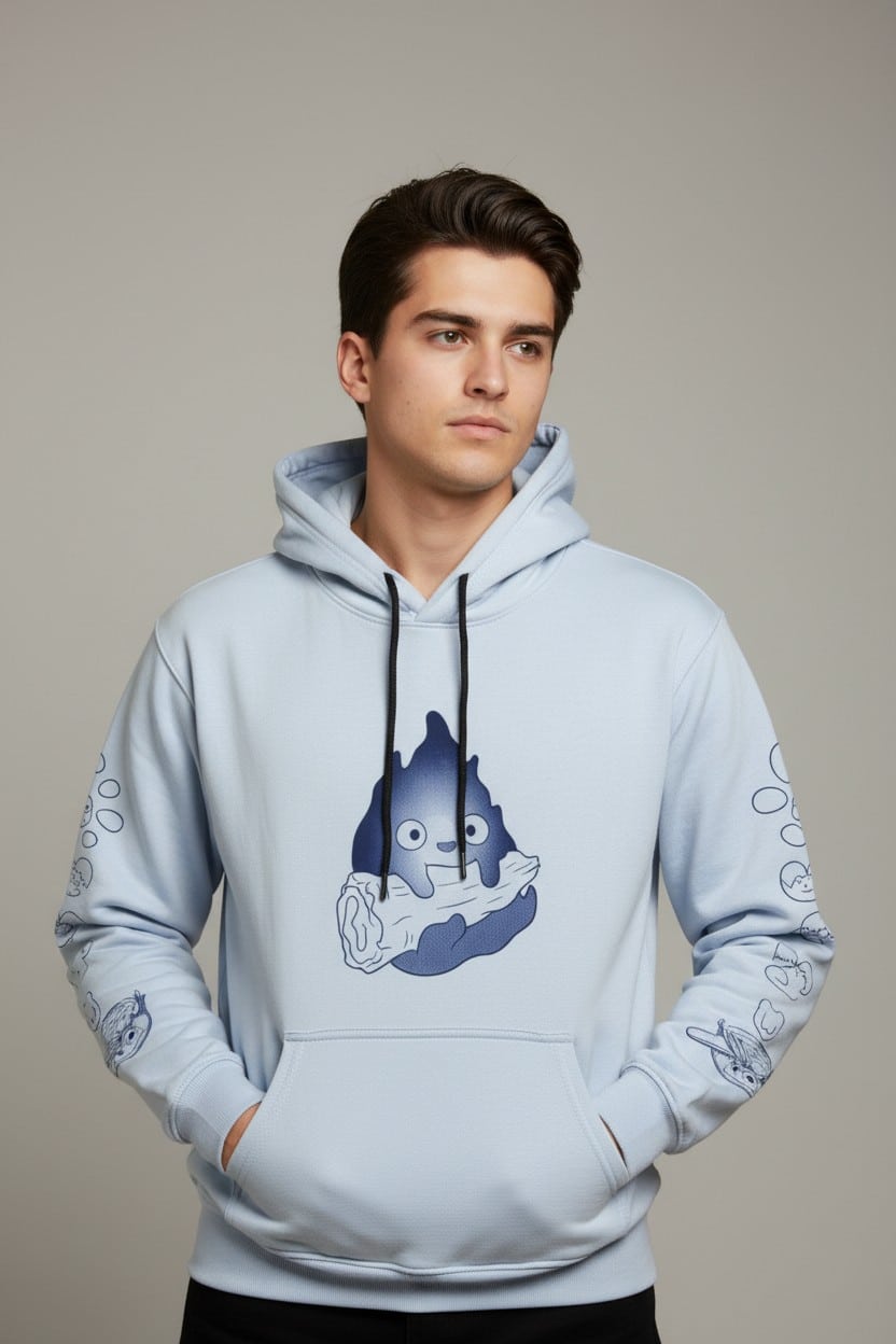 Buzo Perchado Estampado Calcifer - Castillo Vagabundo