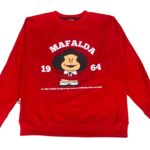 Buzo Perchado Estampado Mafalda Rojo