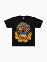 Camiseta Puntillismo Calavera Flores