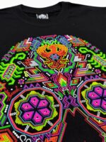 Camiseta Puntillismo Calavera Ojos Flores - Imagen 3