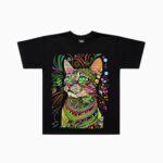 Camiseta Puntillismo Gato