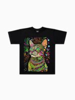 Camiseta Puntillismo Gato