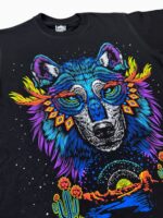 Camiseta Puntillismo Lobo Azul - Imagen 3