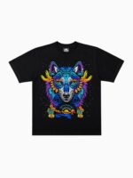 Camiseta Puntillismo Lobo Azul