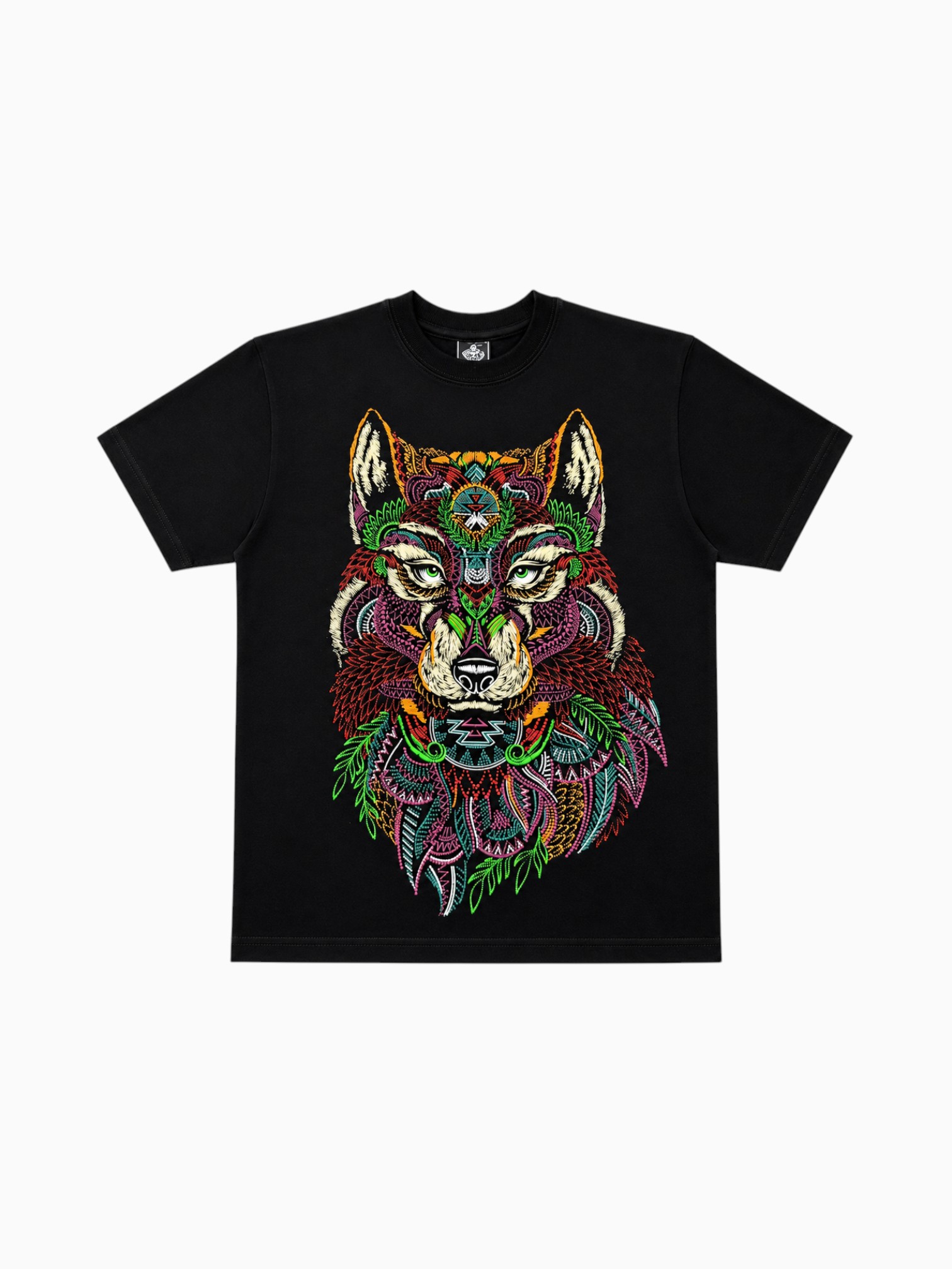 lobo Camiseta Puntillismo Lobo - Imagen 1