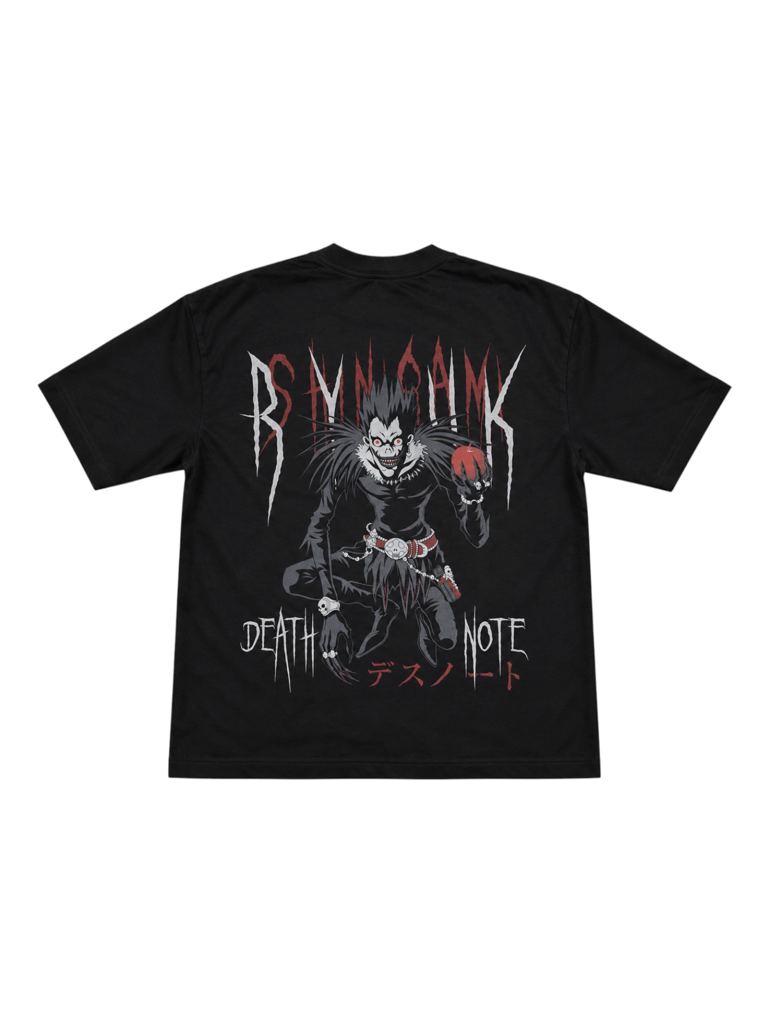 Camiseta negra con Ryuk y manzana roja Camiseta Oversize Death Note - Imagen 1